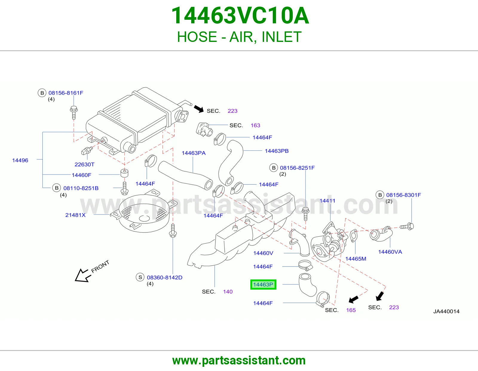 لي هواء مدخل 14463VC10A