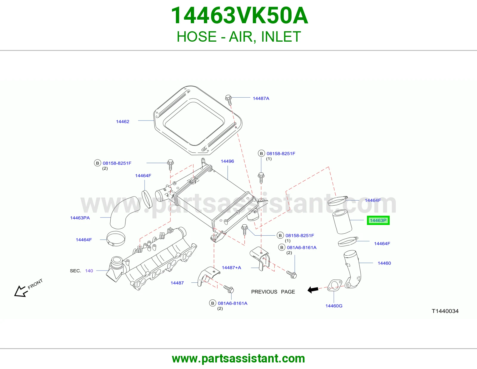 لي هواء مدخل 14463VK50A