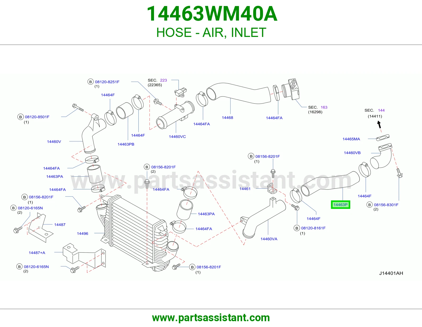 لي هواء مدخل 14463WM40A