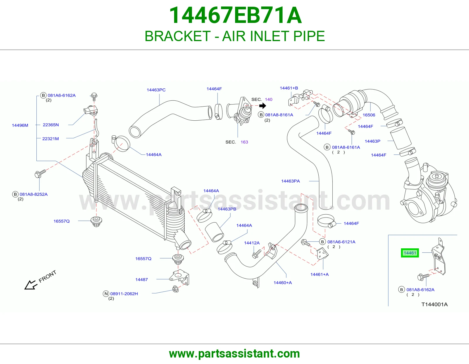 قاعدة ماسورة مدخل هواء 14467EB71A