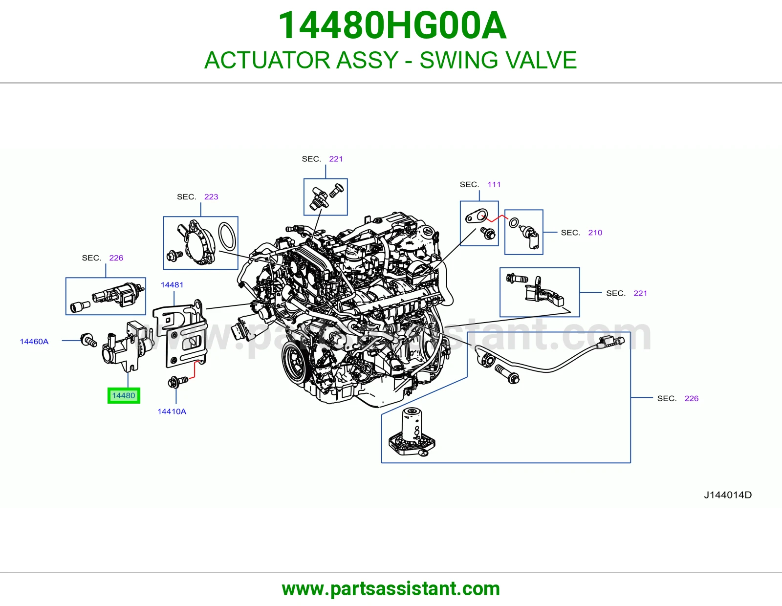 تمتيك بلف تيربو كامل 14480HG00A