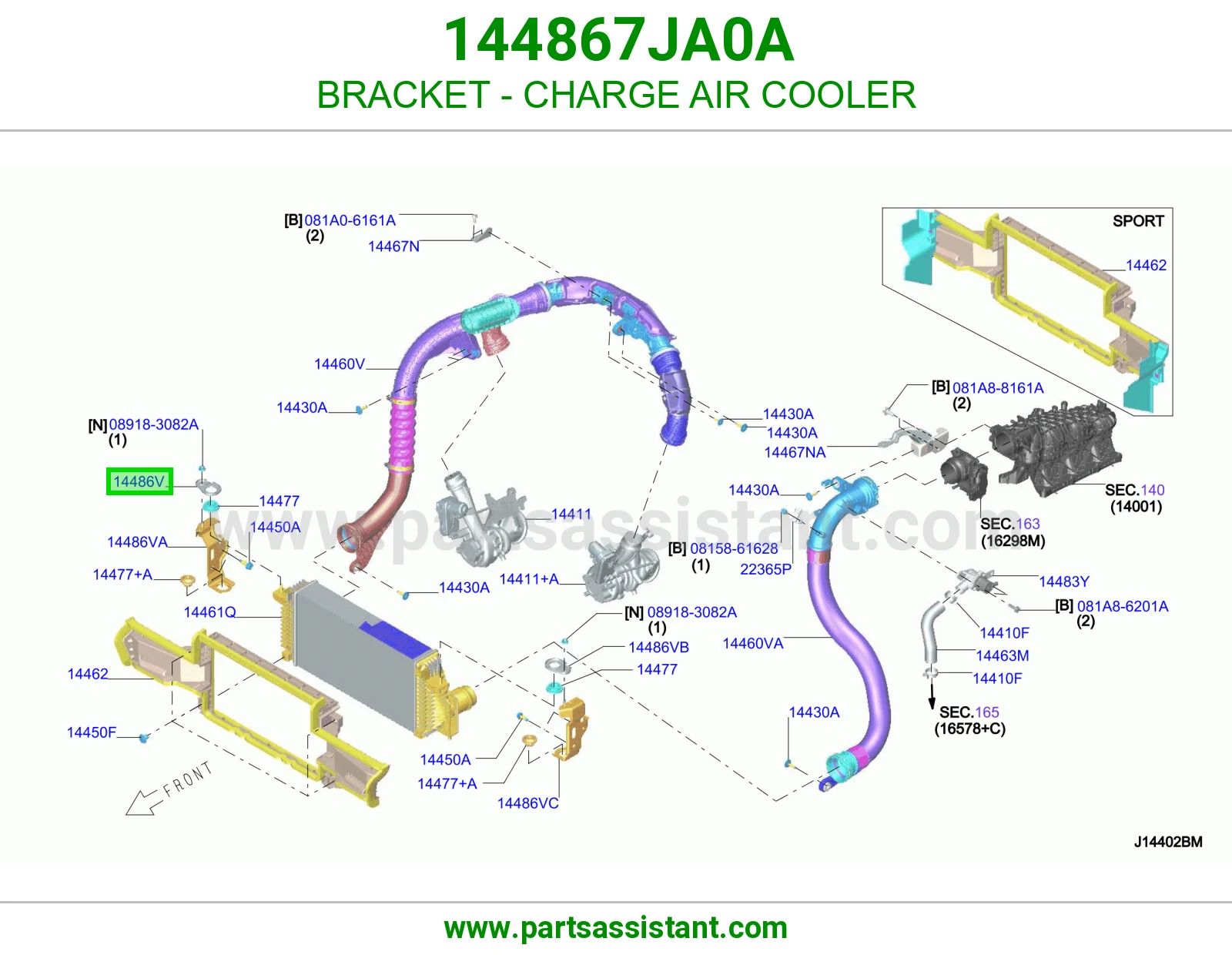 قاعدة رديتر تيربو 144867JA0A