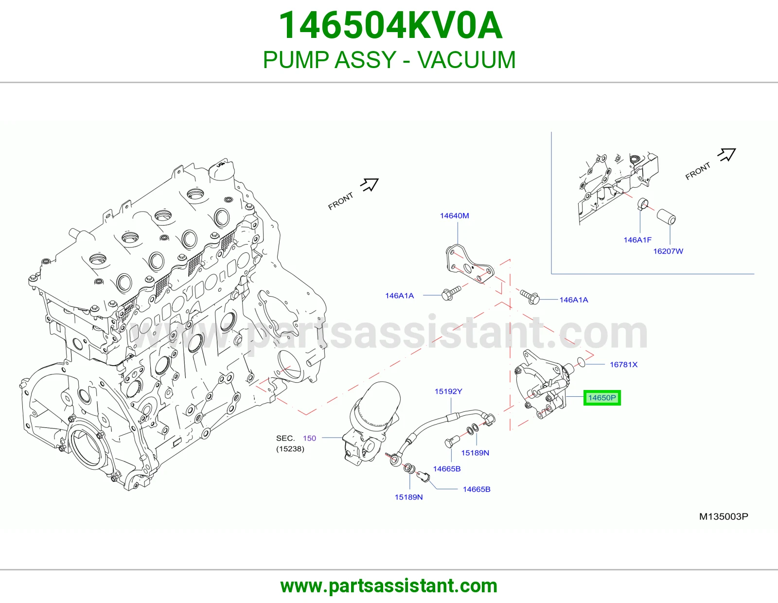 طرمبه هواء ديزل 146504KV0A