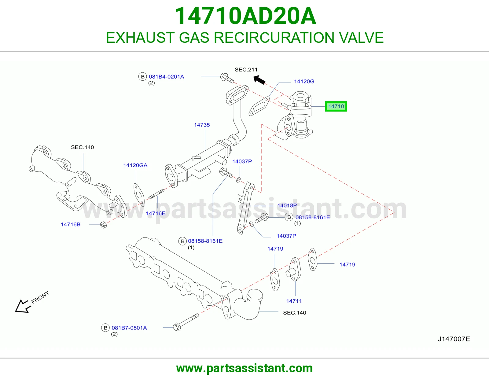 حساس شكمان 14710AD20A