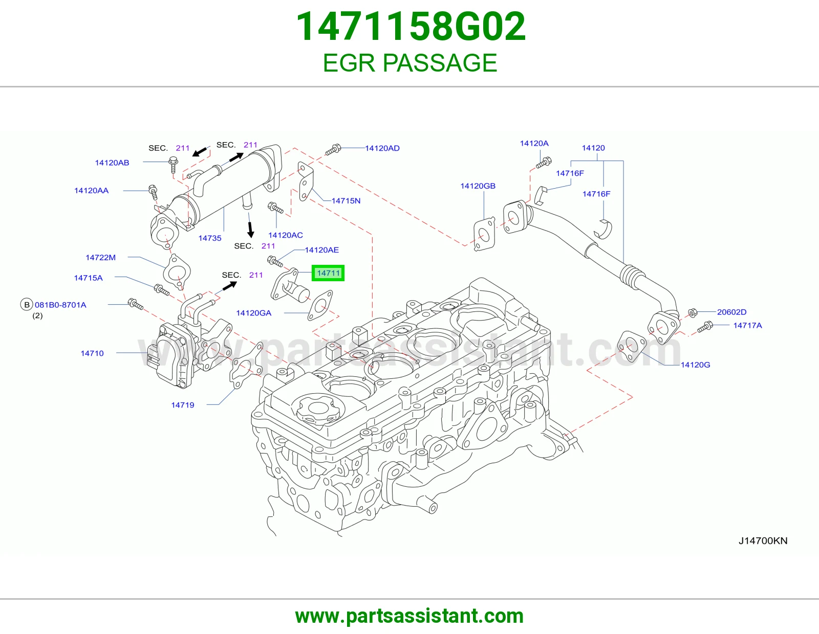 مجرى EGR 1471158G02