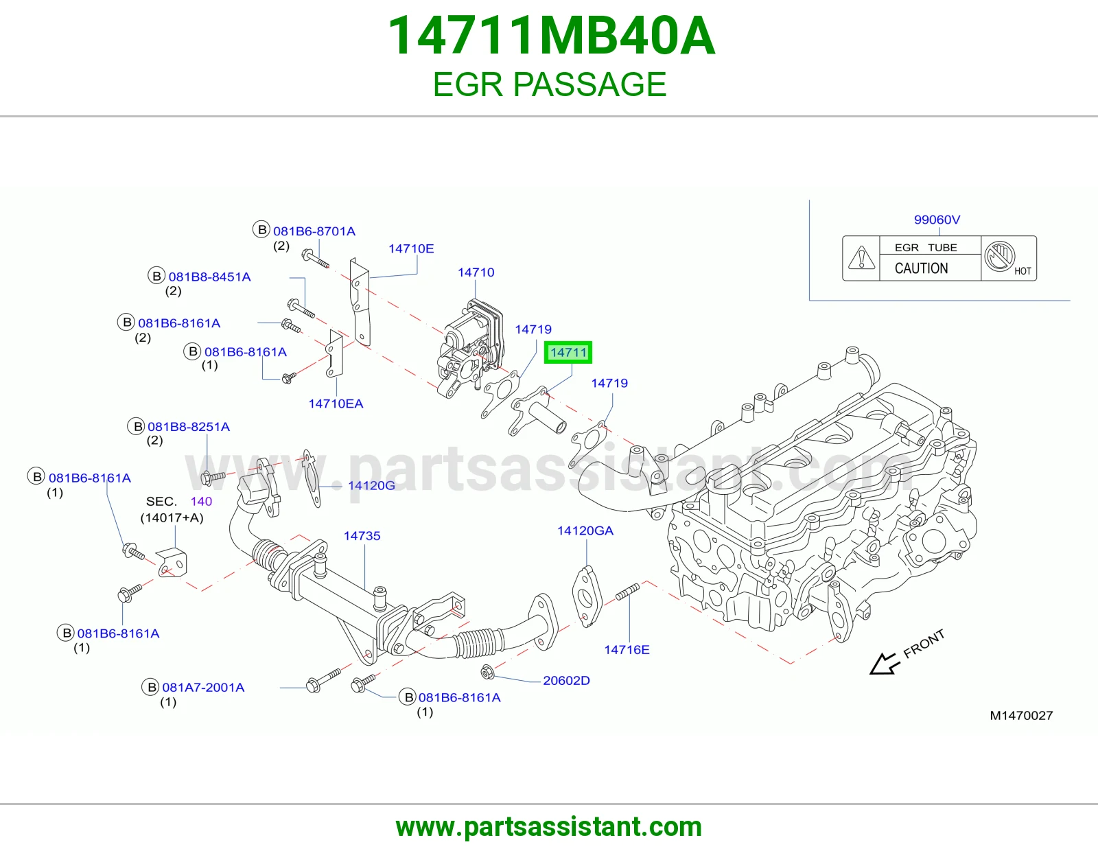 مجرى EGR 14711MB40A