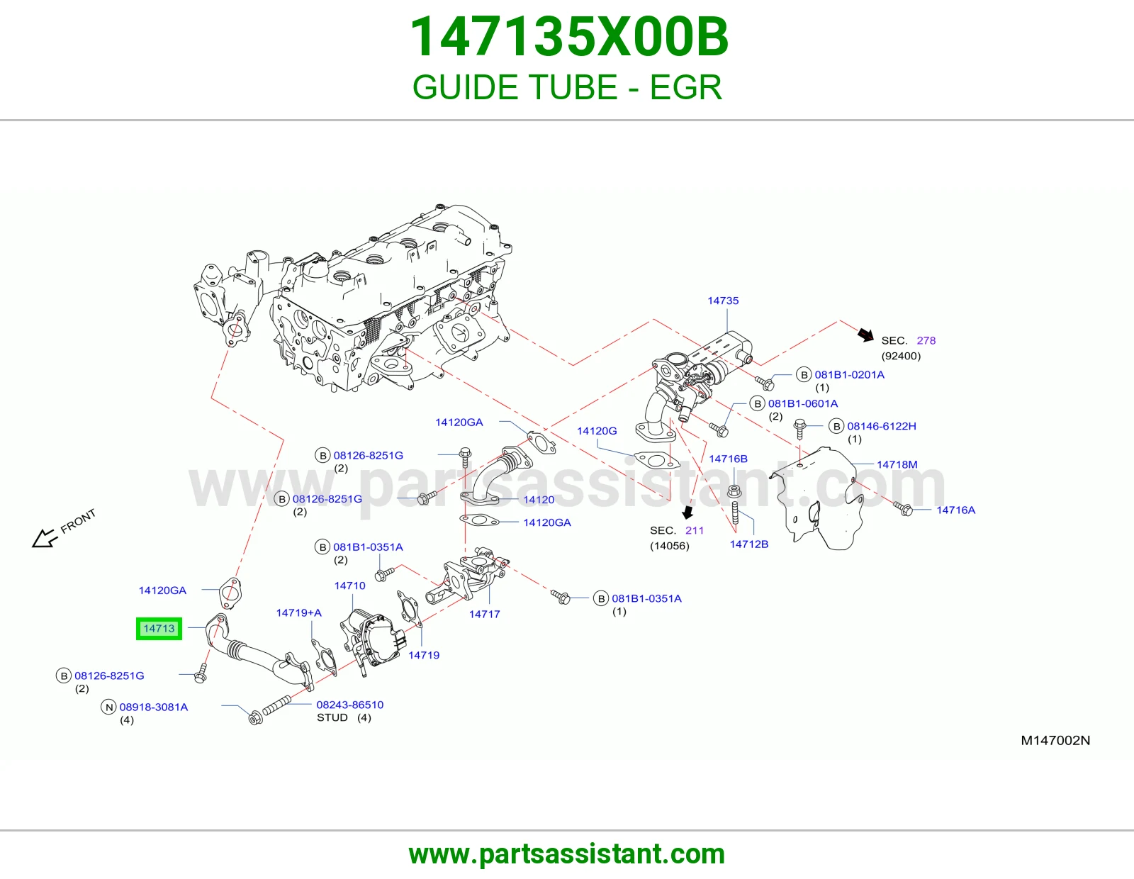 ماسورة توجيه EGR 147135X00B