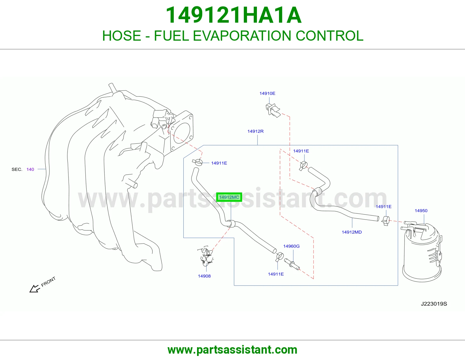 لي تحكم أبخرة البنزين 149121HA1A