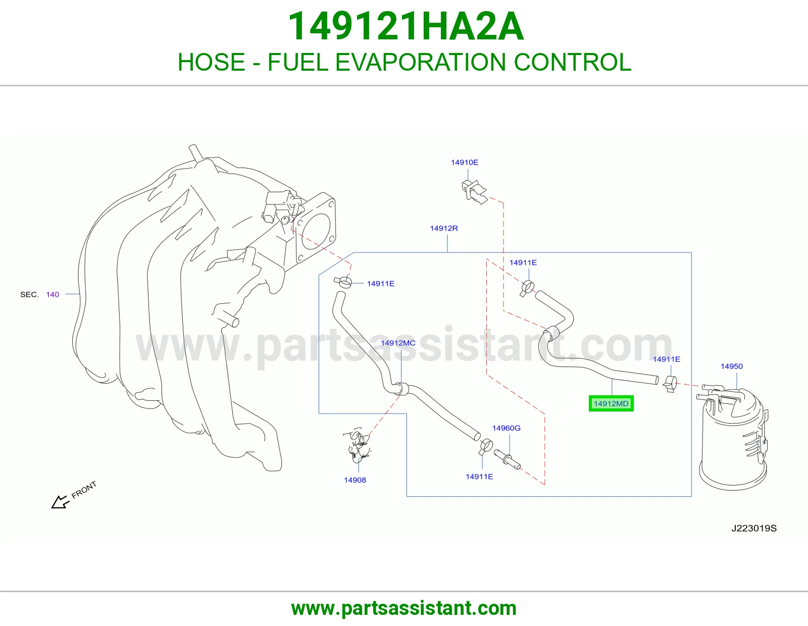 لي تحكم أبخرة البنزين 149121HA2A