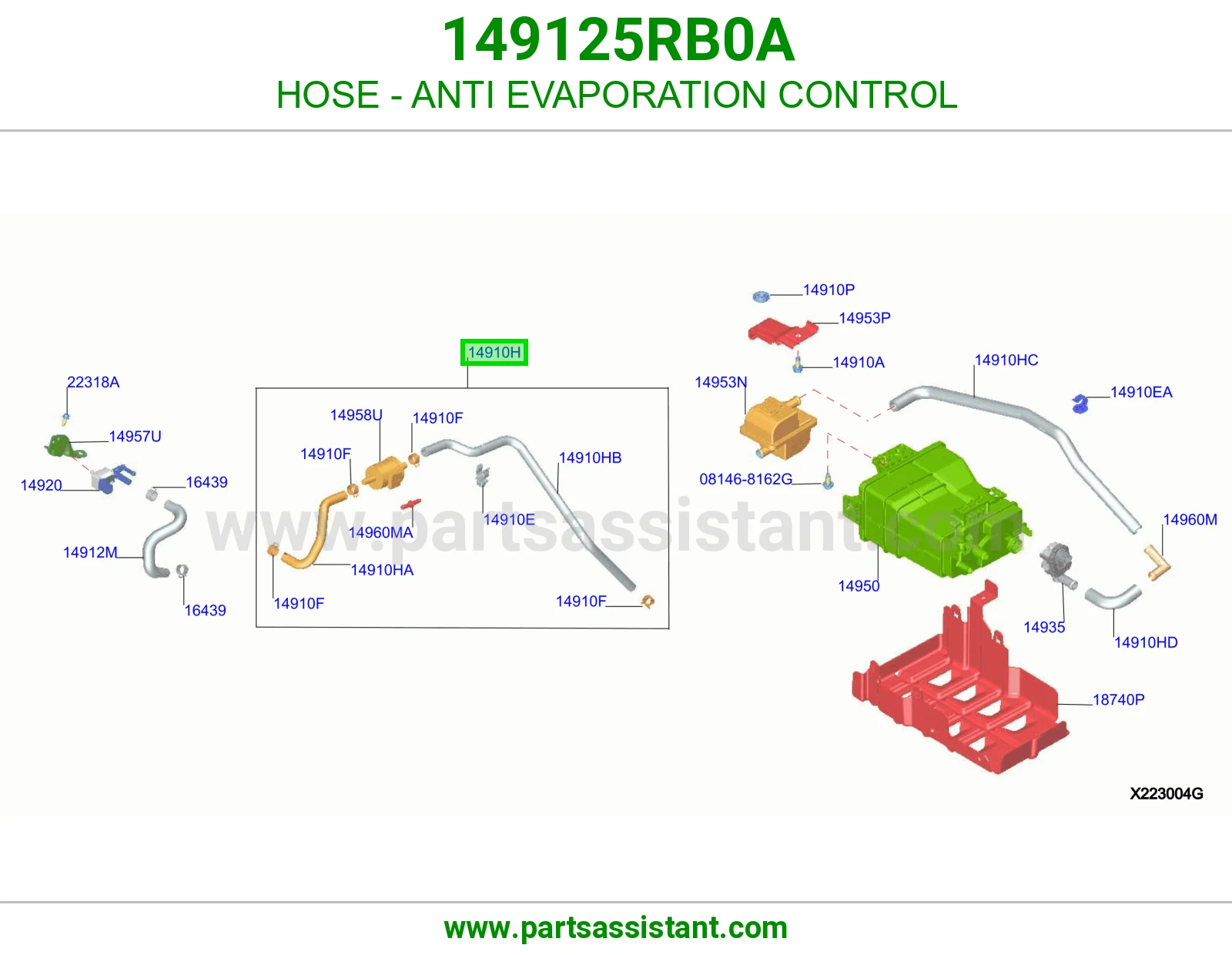 لي تحكم أبخرة البنزين 149125RB0A