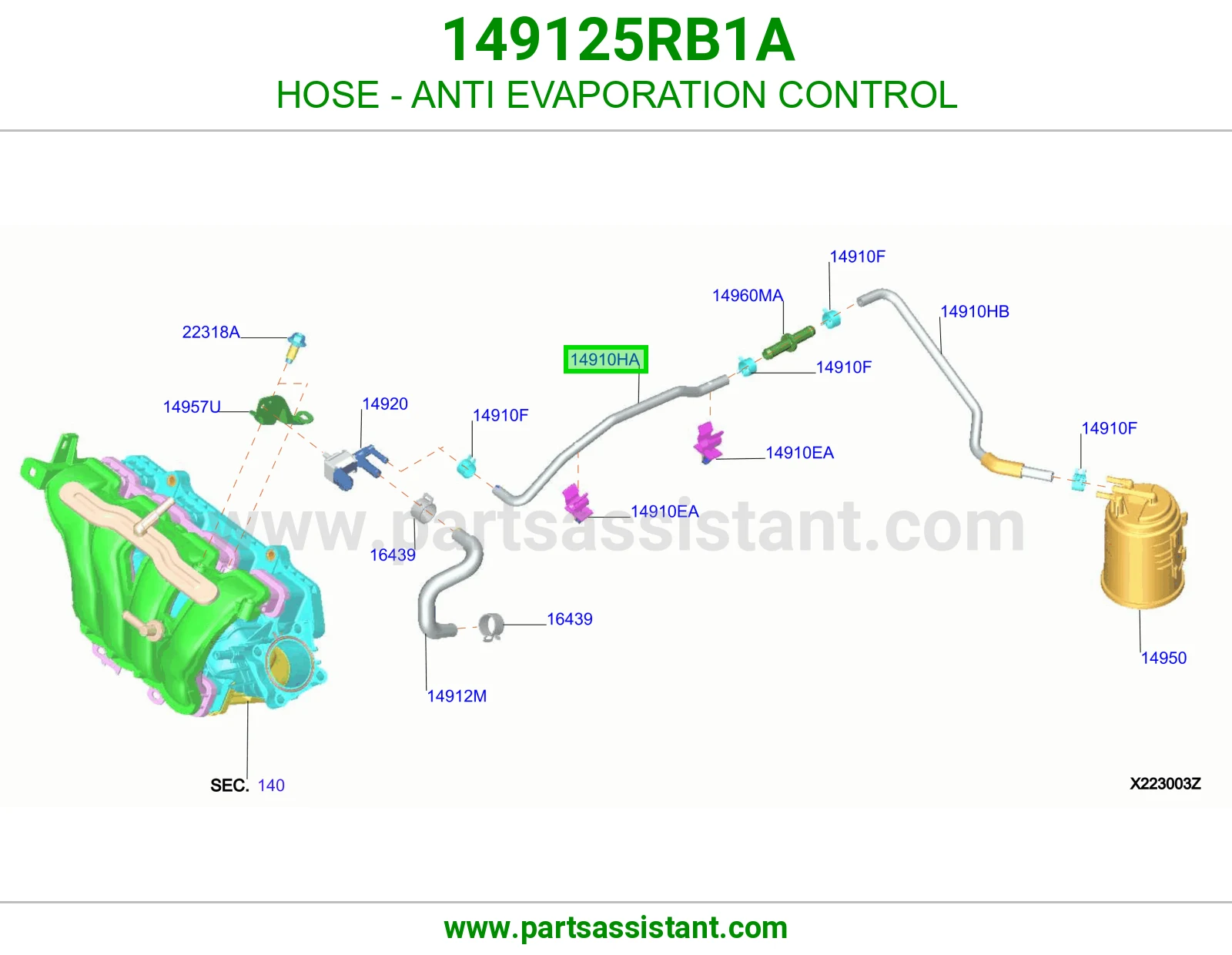 لي تحكم أبخرة البنزين 149125RB1A