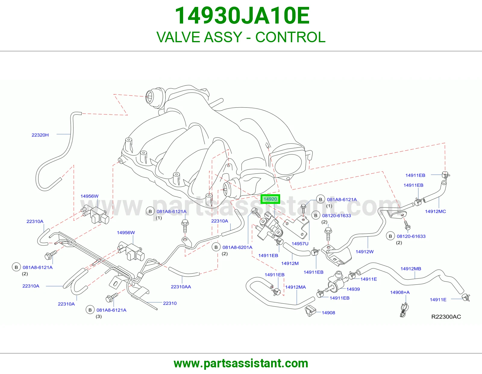 VALVE ASSY - CONTROL 14930JA10E