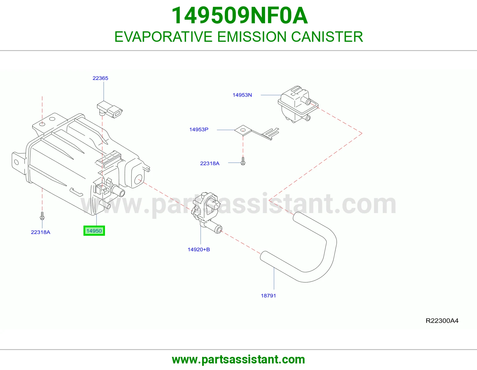 EVAPORATIVE EMISSION CANISTER 149509NF0A