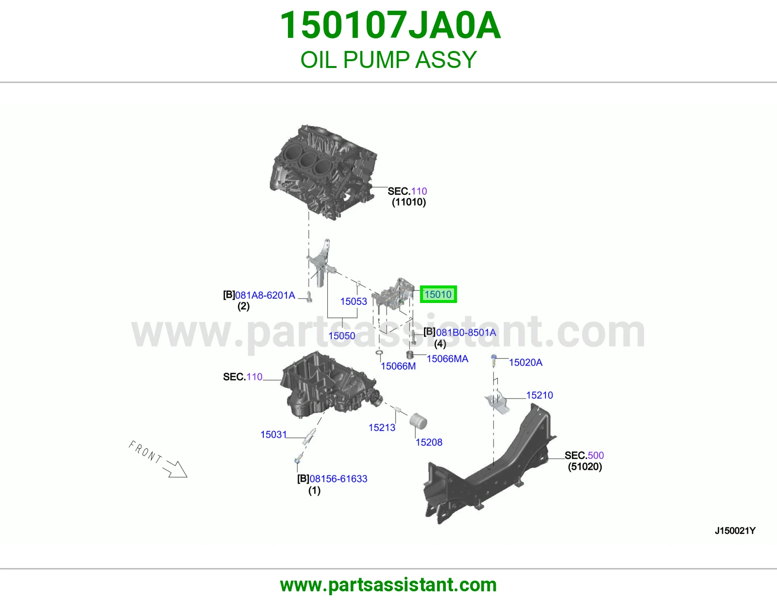 طرمبه زيت مكينه 150107JA0A