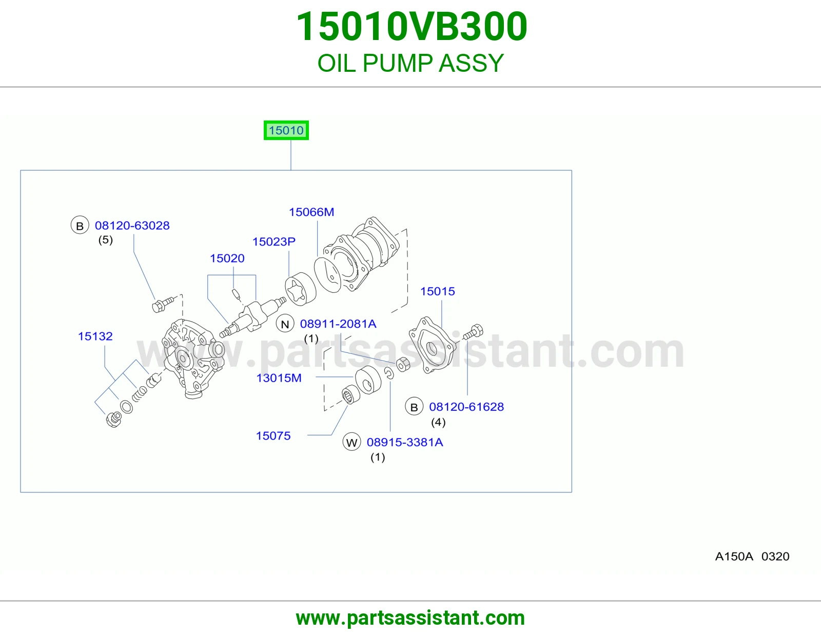 OIL PUMP ASSY 15010VB300