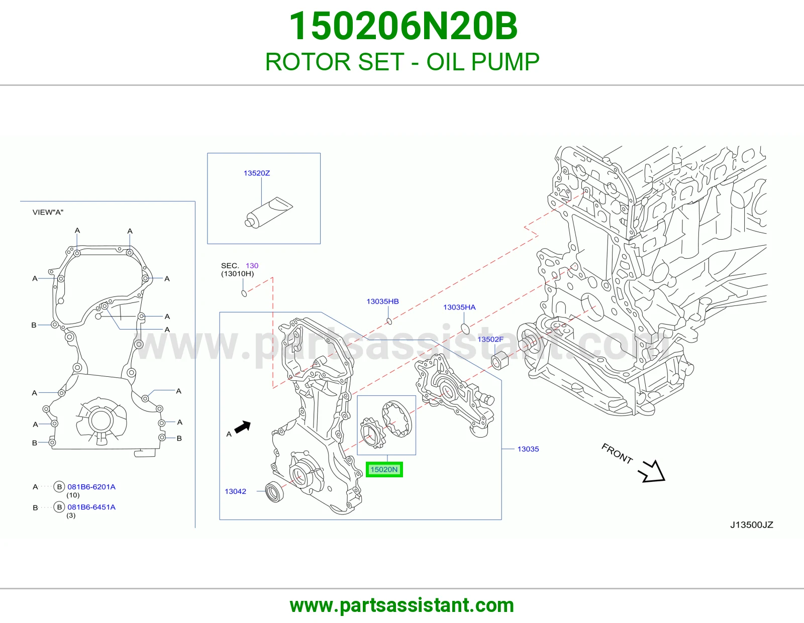 طقم روتر طرمبة زيت 150206N20B