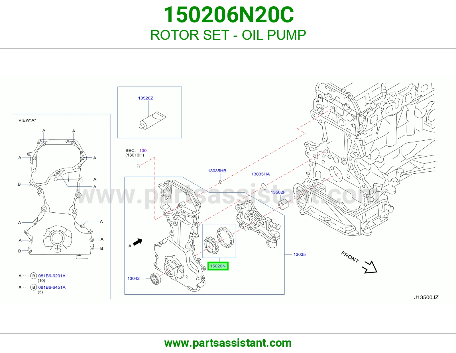 طقم روتر طرمبة زيت 150206N20C
