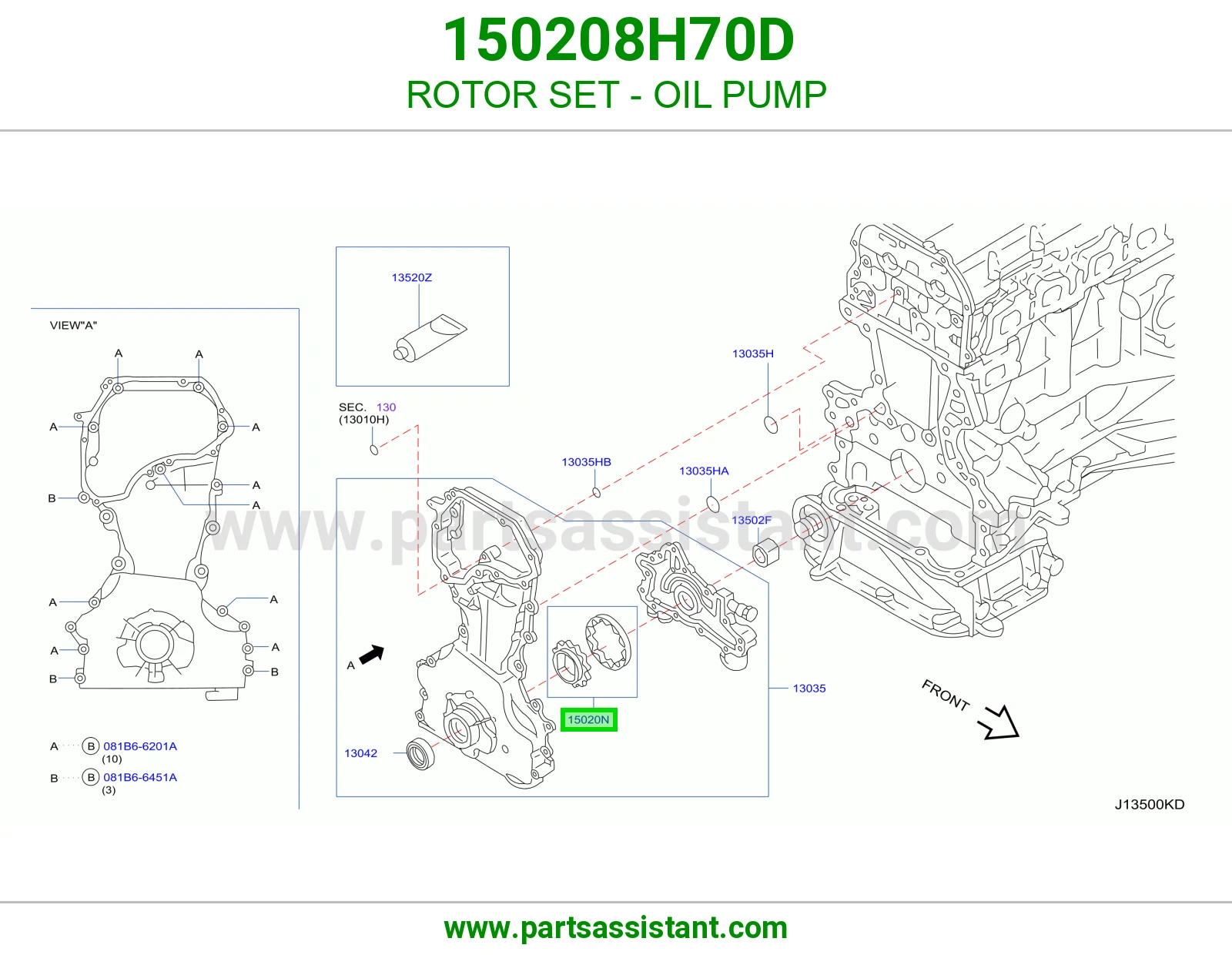 طقم روتر طرمبة زيت 150208H70D