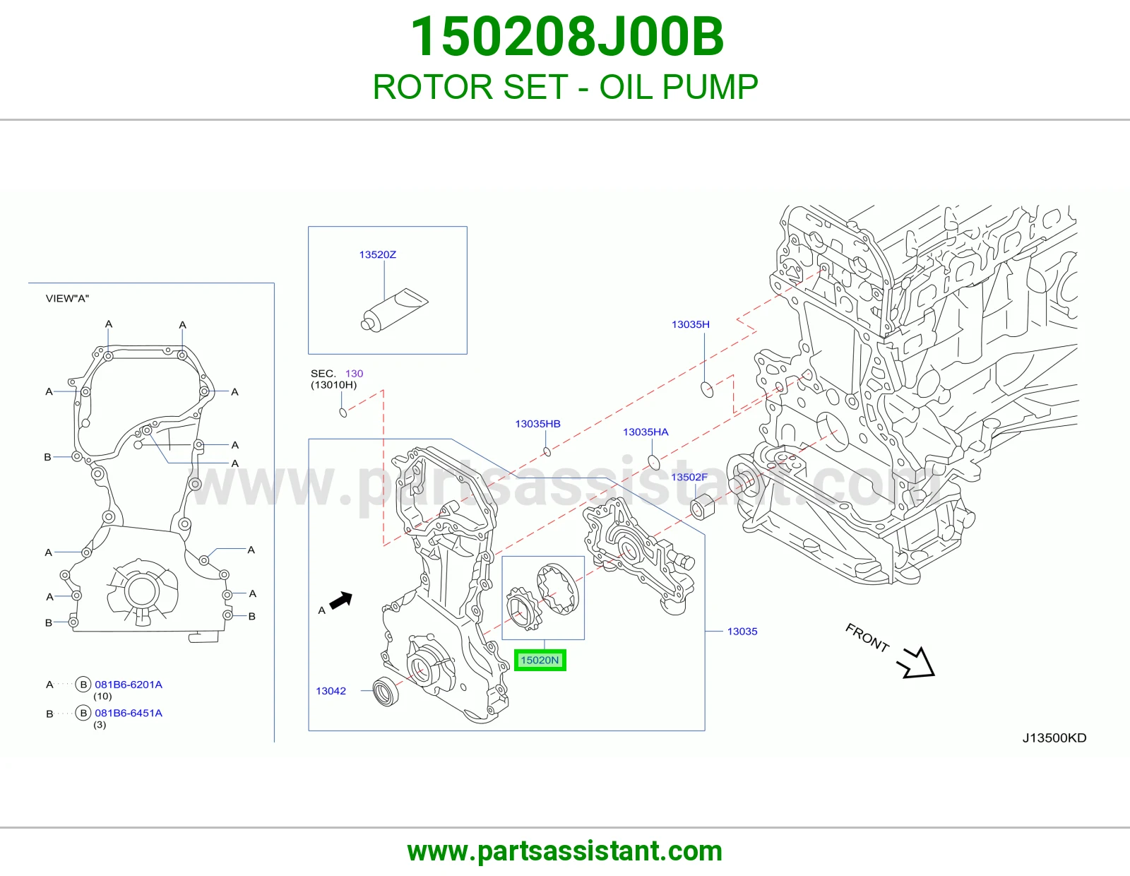 طقم روتر طرمبة زيت 150208J00B