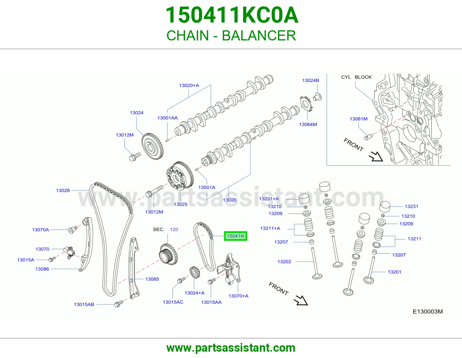 جنزير طرمبه زيت 150411KC0A