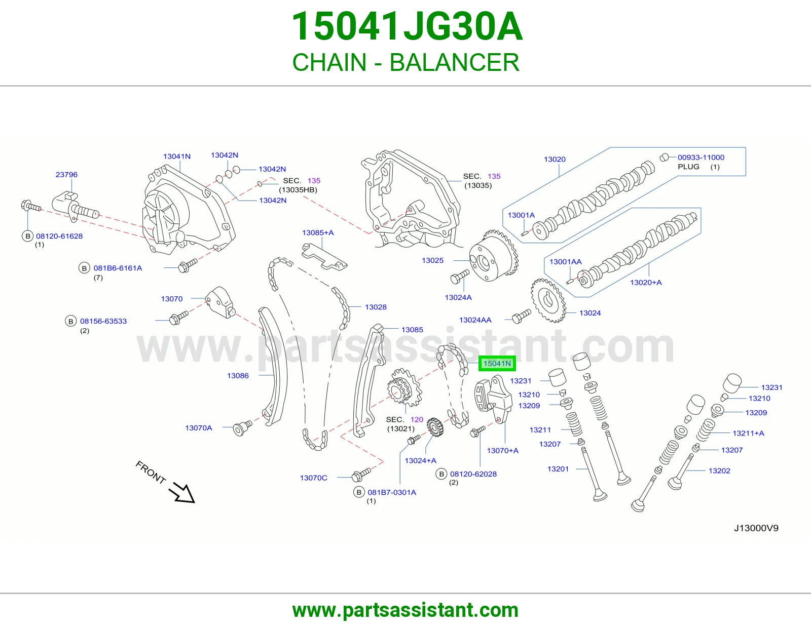 جنزير طرمبه زيت 15041JG30A