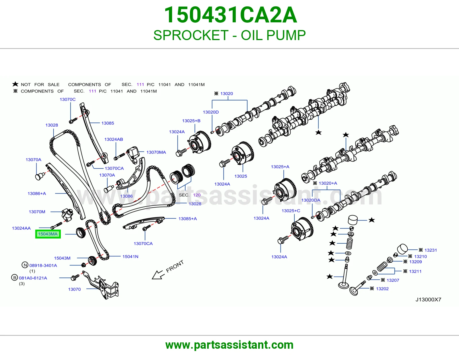 ترس جنزير طرمبة زيت 150431CA2A
