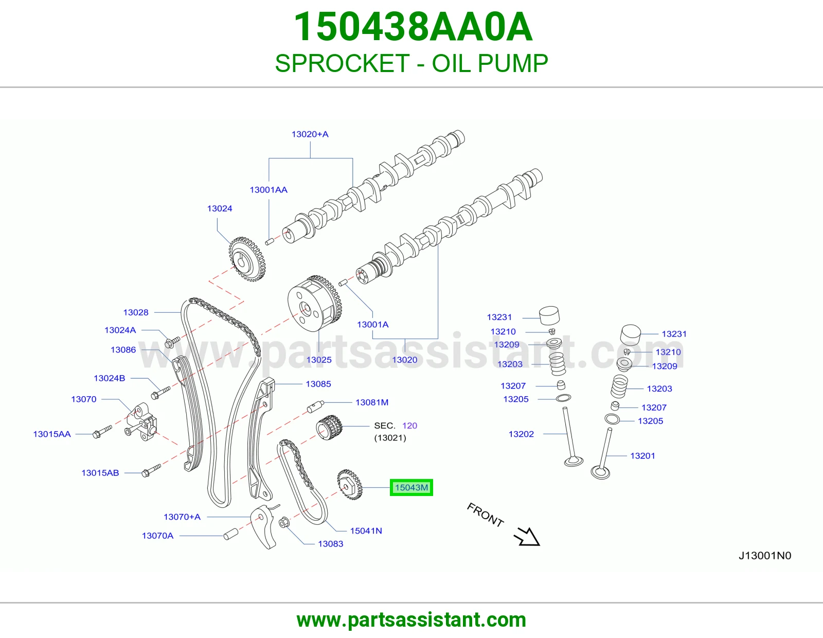 ترس جنزير طرمبة زيت 150438AA0A
