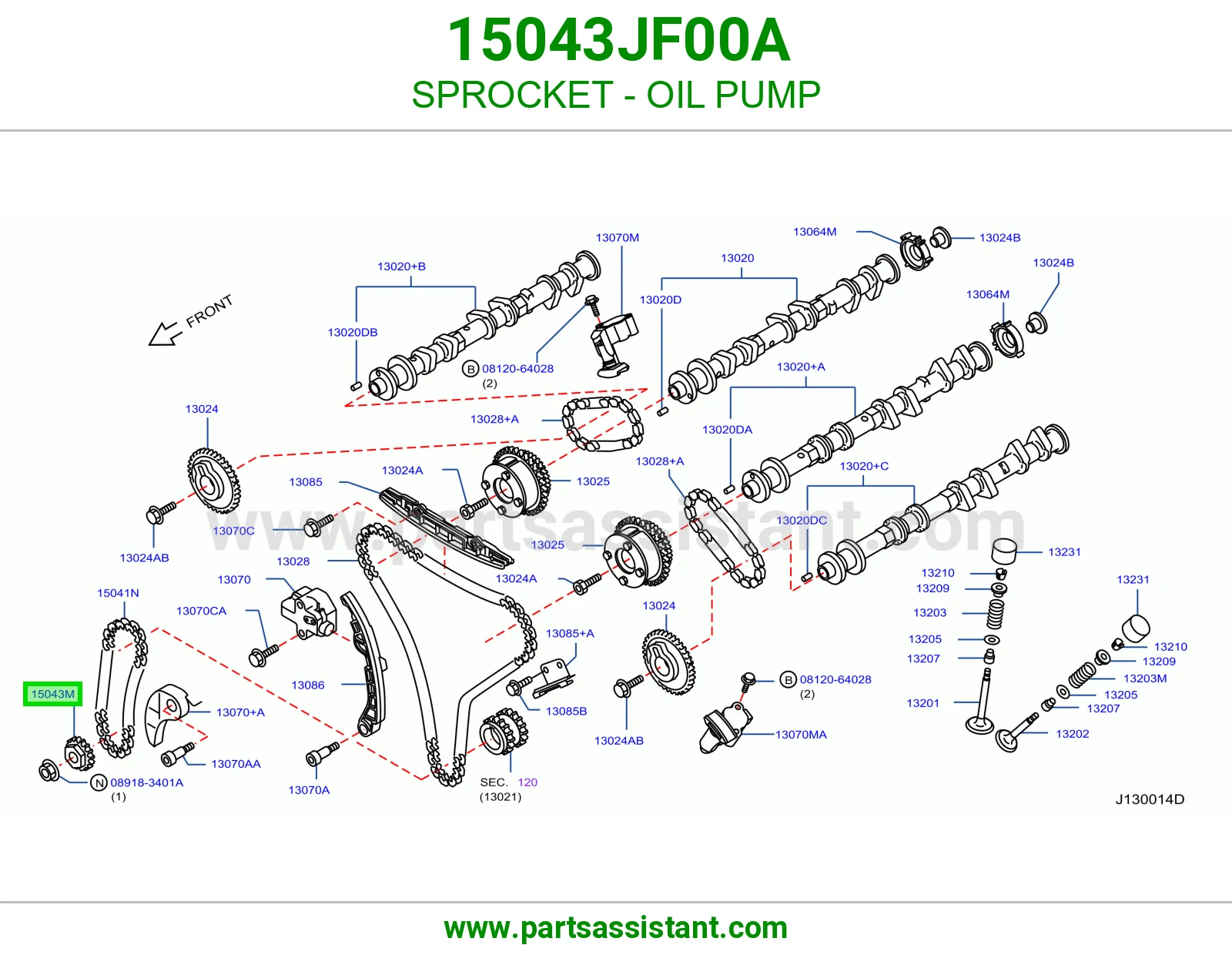 ترس جنزير طرمبة زيت 15043JF00A