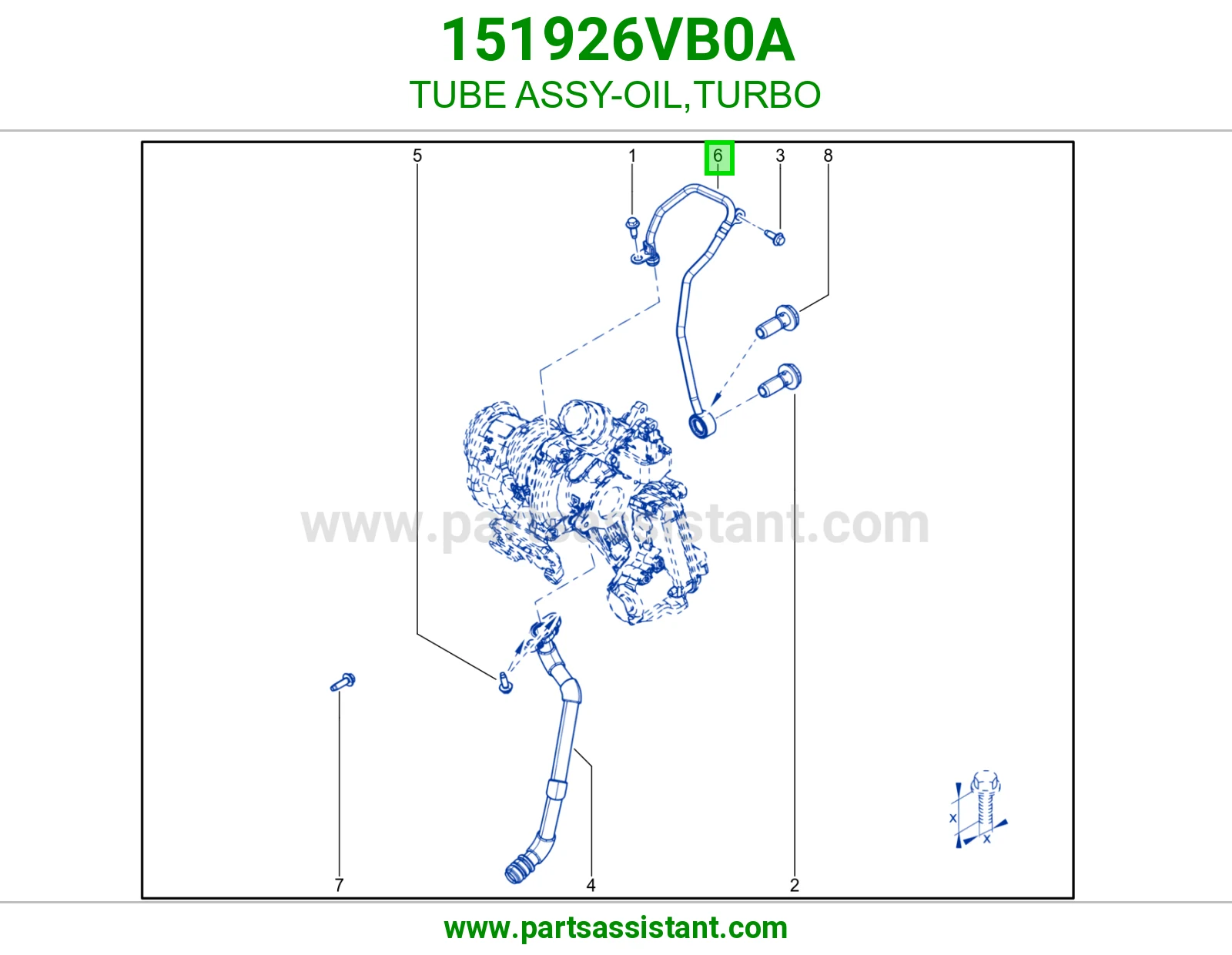 ماسورة تغذية زيت تيربو 151926VB0A