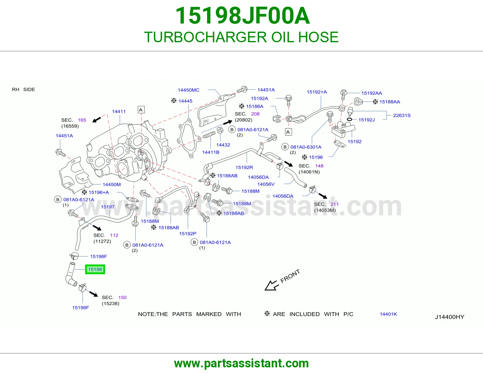 لي زيت تيربو 15198JF00A