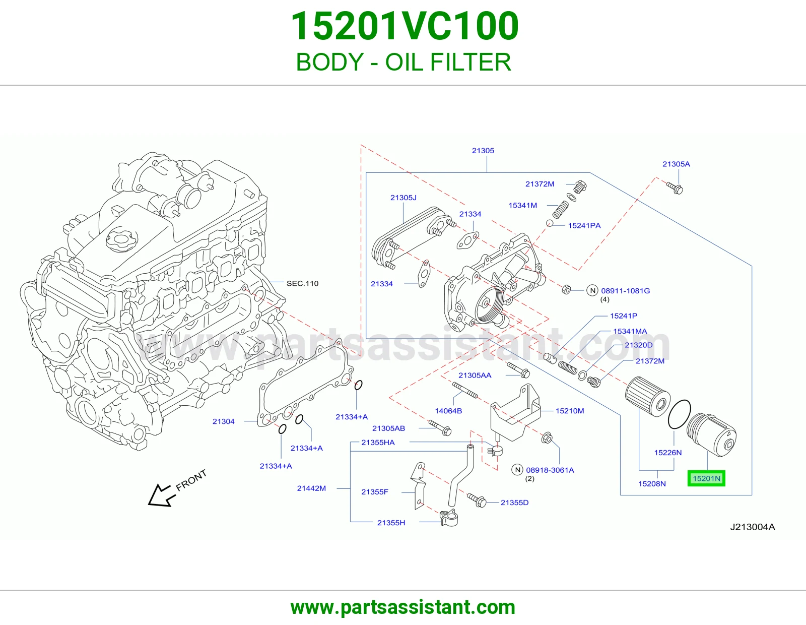 جرم فلتر زيت 15201VC100