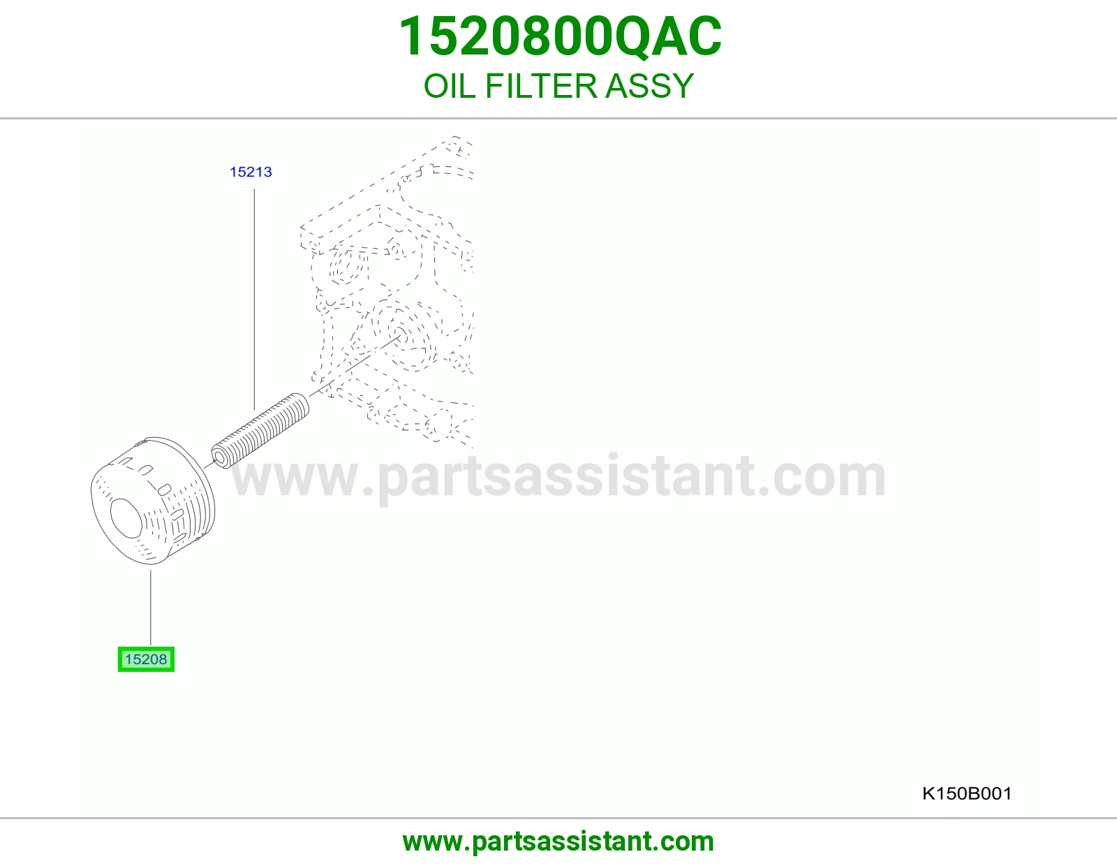 فلتر زيت مكينه 1520800QAC