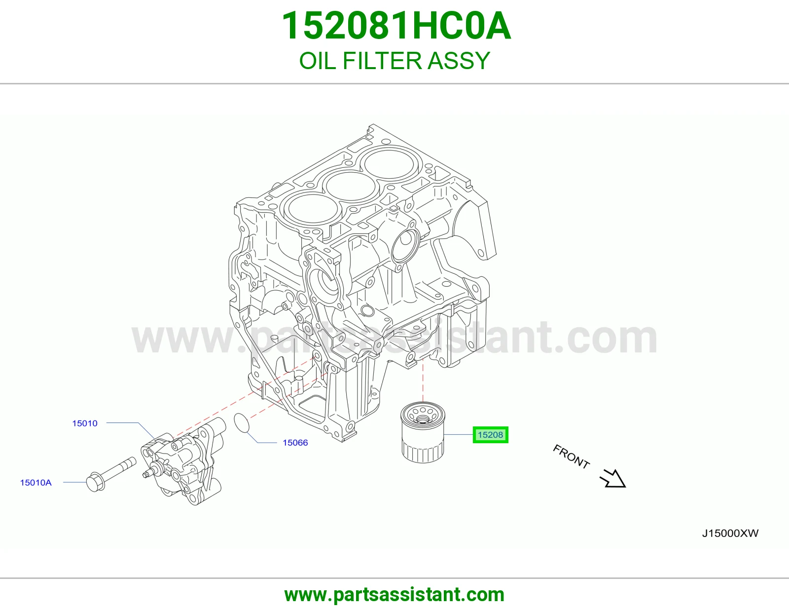 فلتر زيت مكينه 152081HC0A
