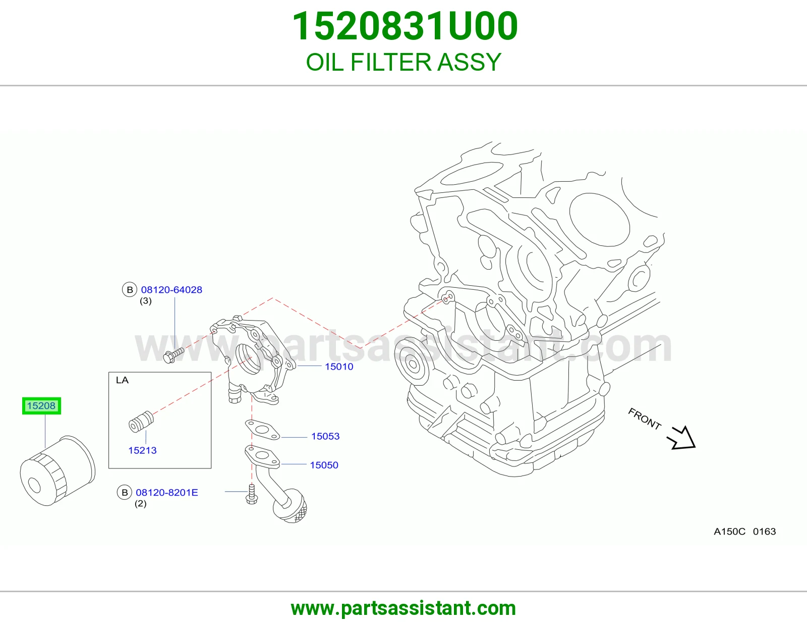 OIL FILTER ASSY 1520831U00