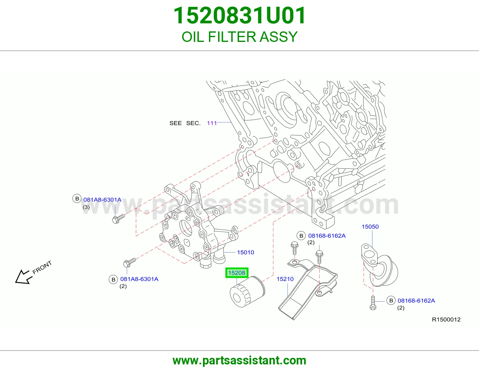 فلتر زيت مكينه 1520831U01