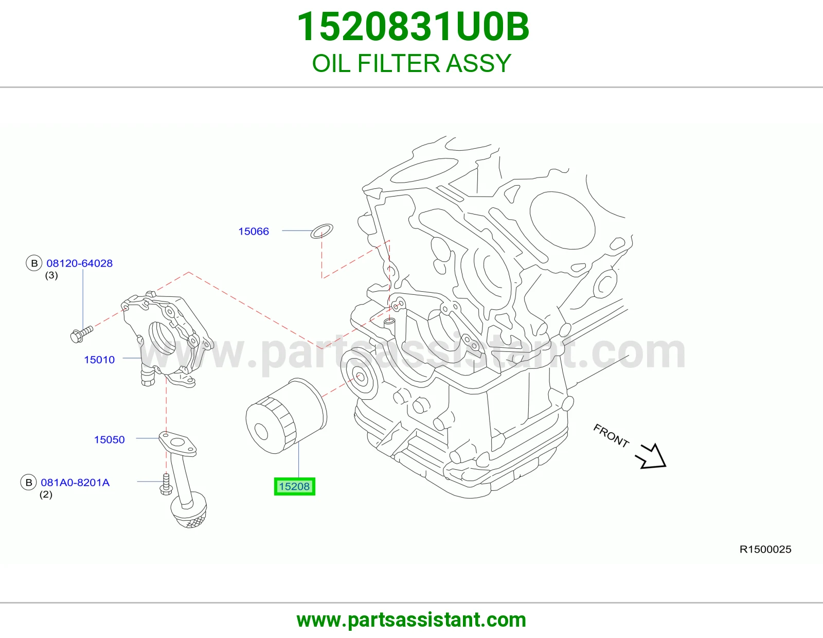 OIL FILTER ASSY 1520831U0B