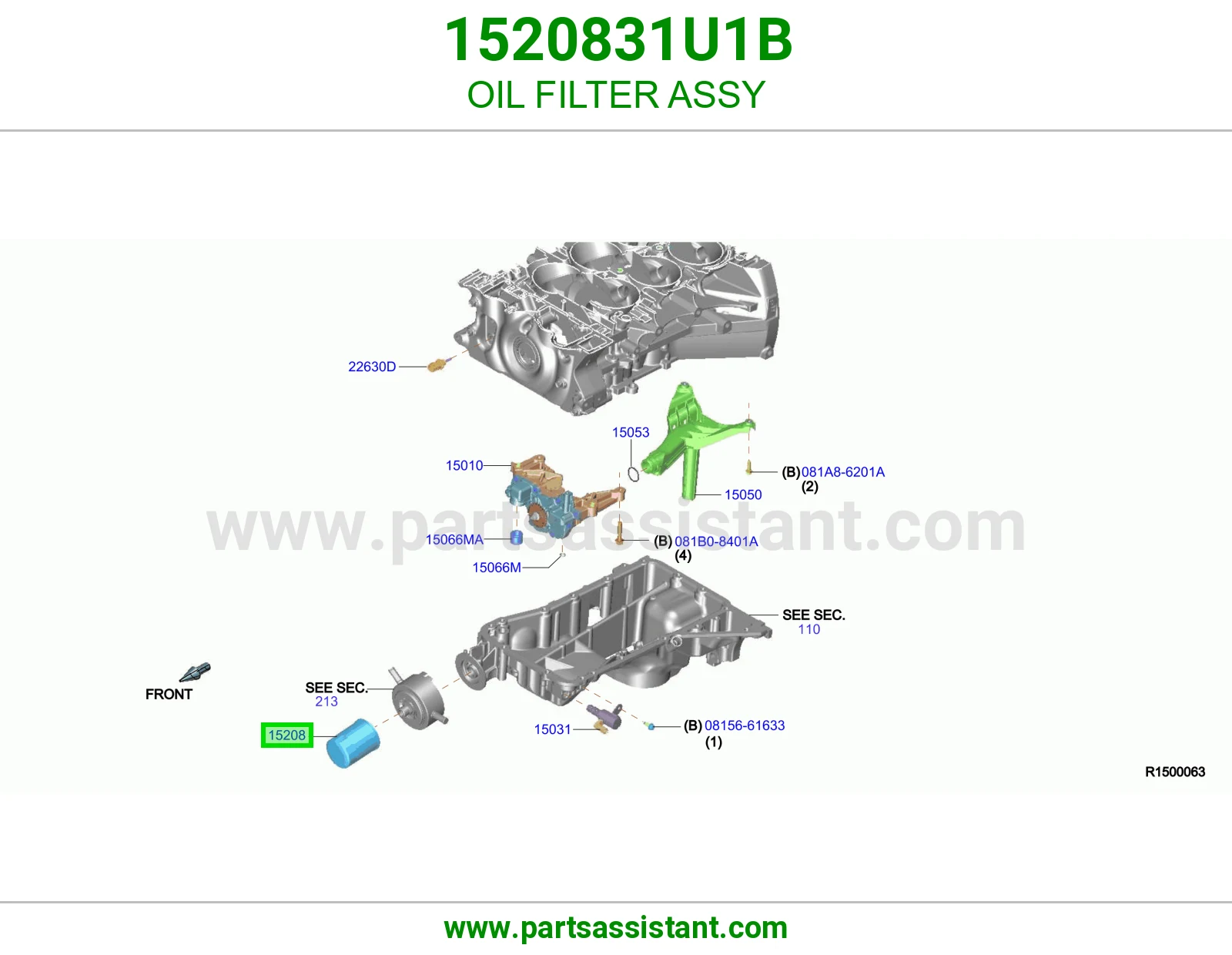 فلتر زيت مكينه 1520831U1B