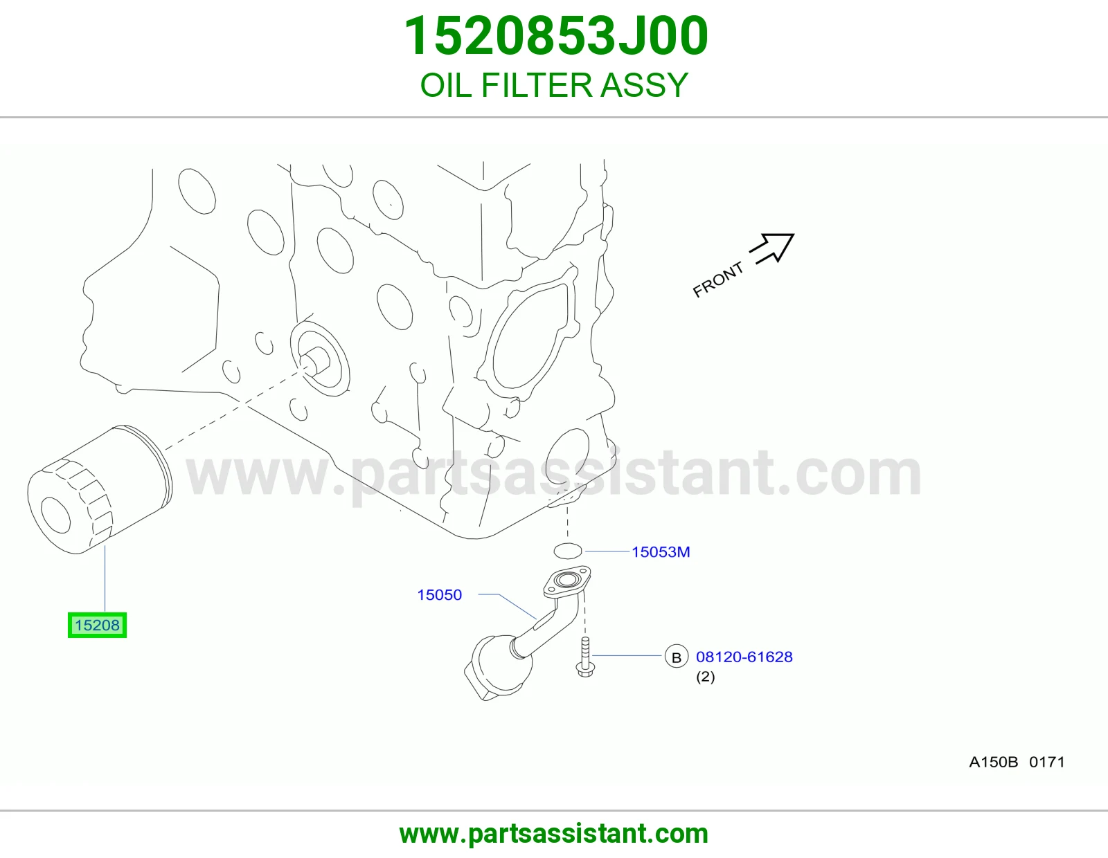 فلتر زيت مكينه 1520853J00