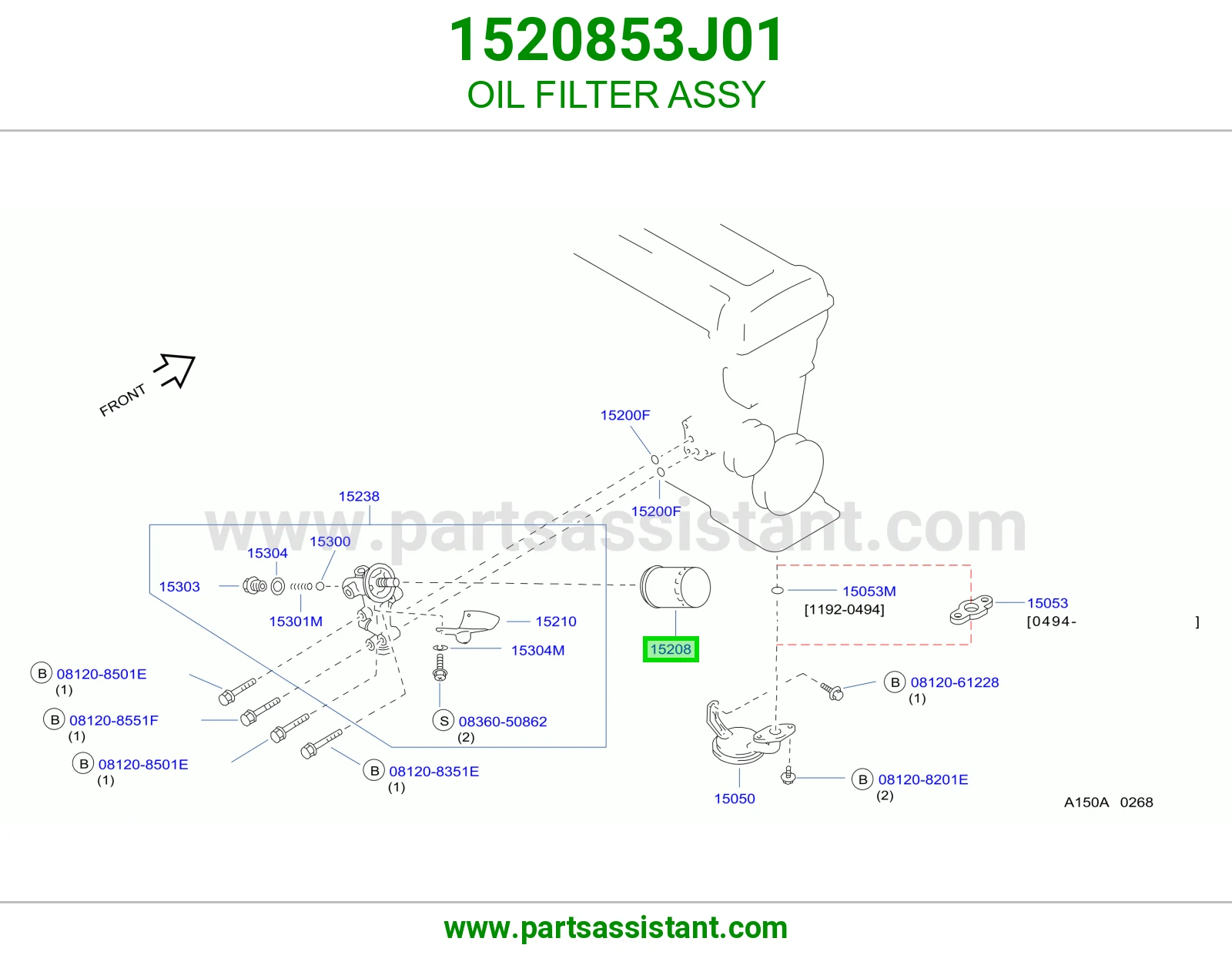 فلتر زيت مكينه 1520853J01
