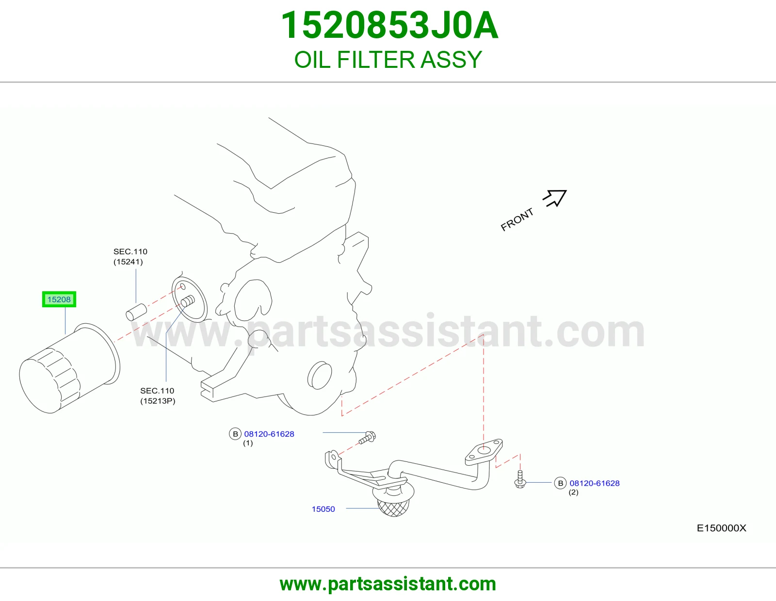 OIL FILTER ASSY 1520853J0A