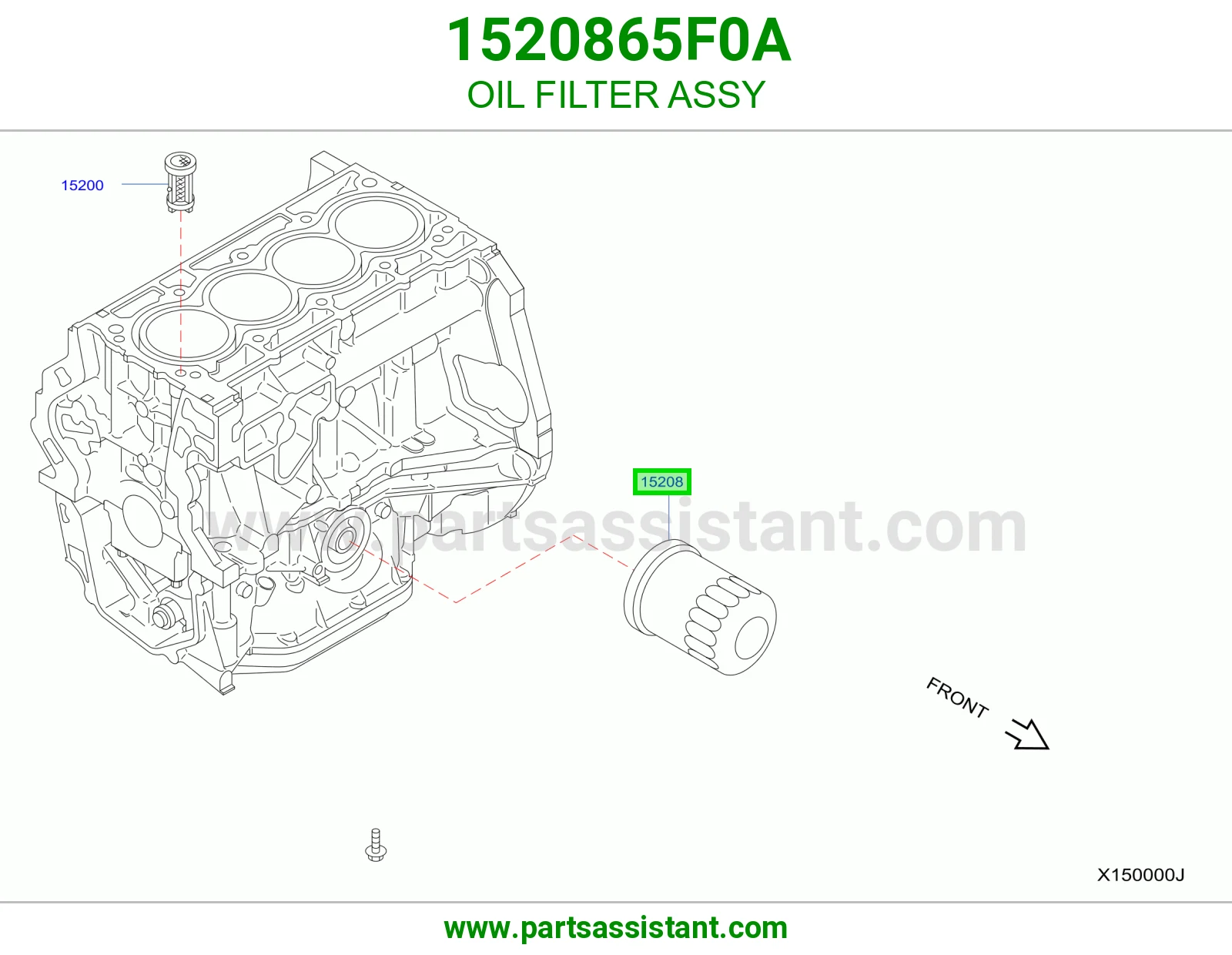 فلتر زيت مكينه 1520865F0A