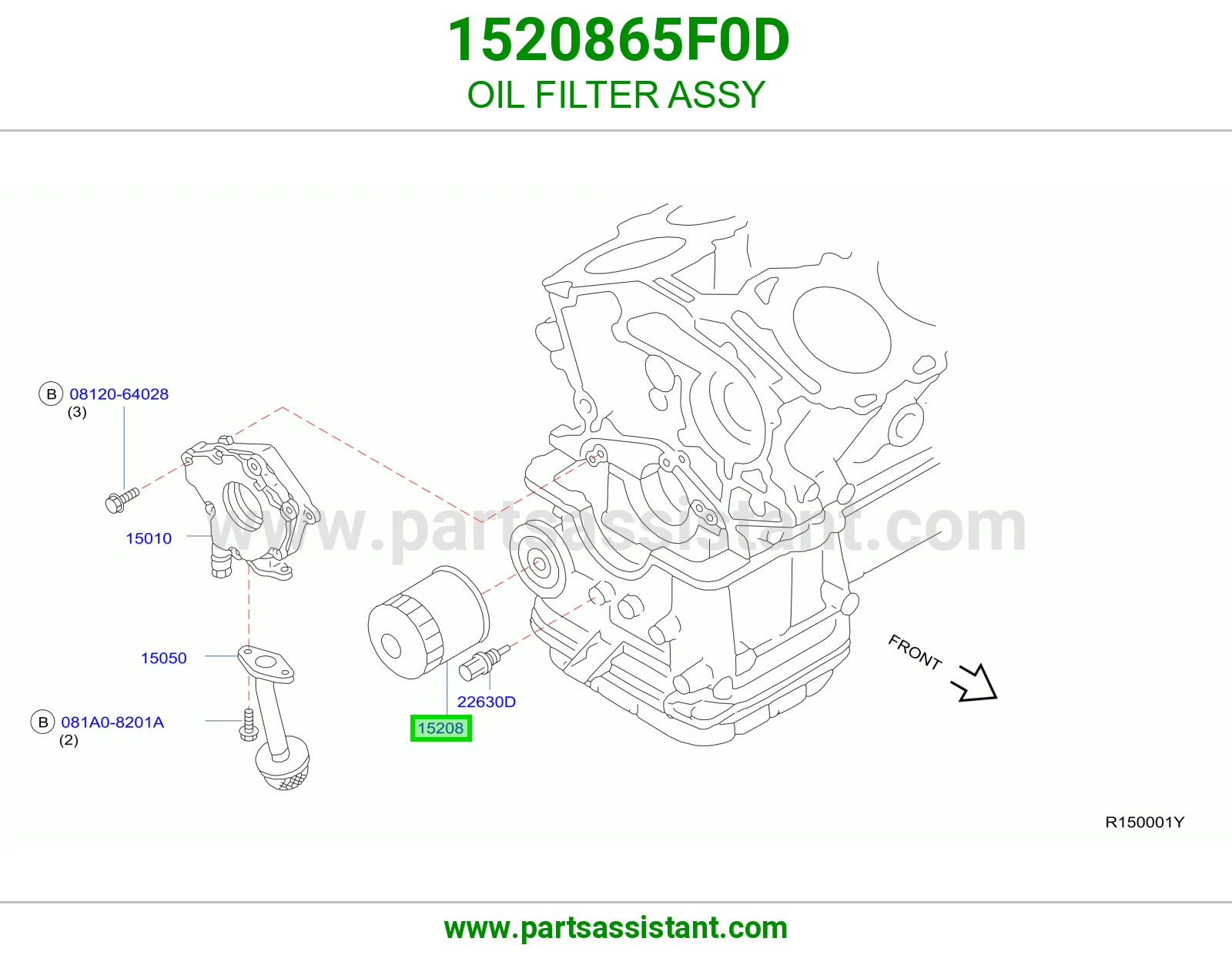 فلتر زيت مكينه 1520865F0D