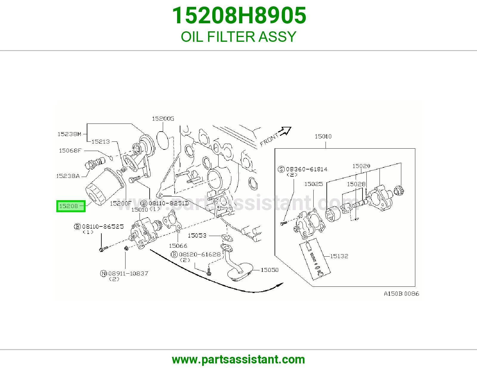 فلتر زيت مكينه 15208H8905