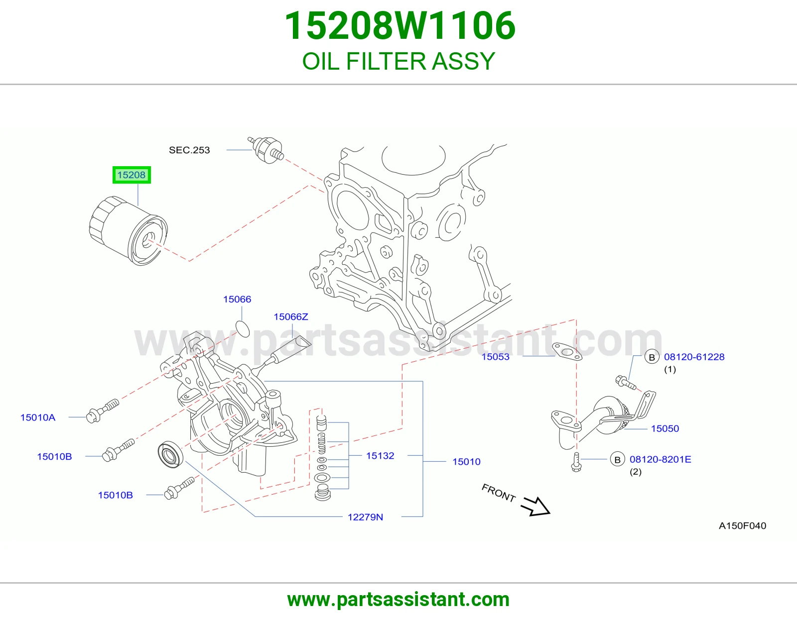 فلتر زيت مكينه 15208W1106