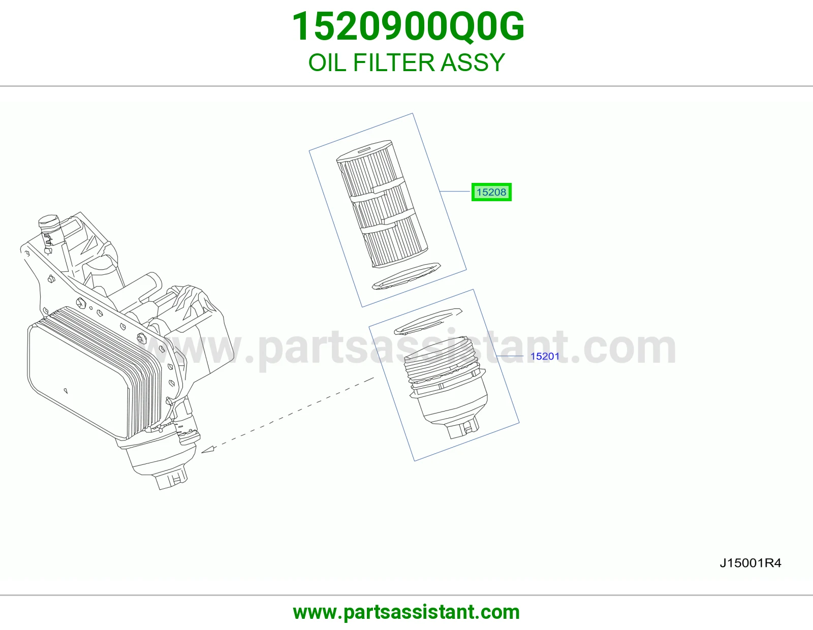 فلتر زيت مكينه 1520900Q0G