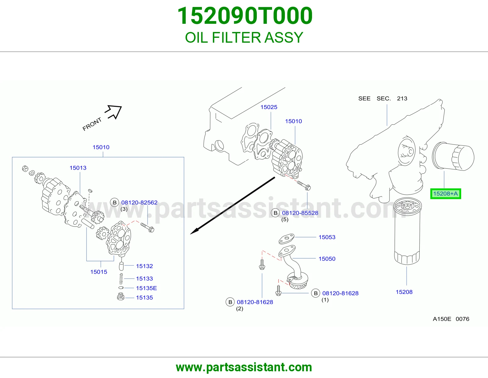 فلتر زيت مكينه 152090T000