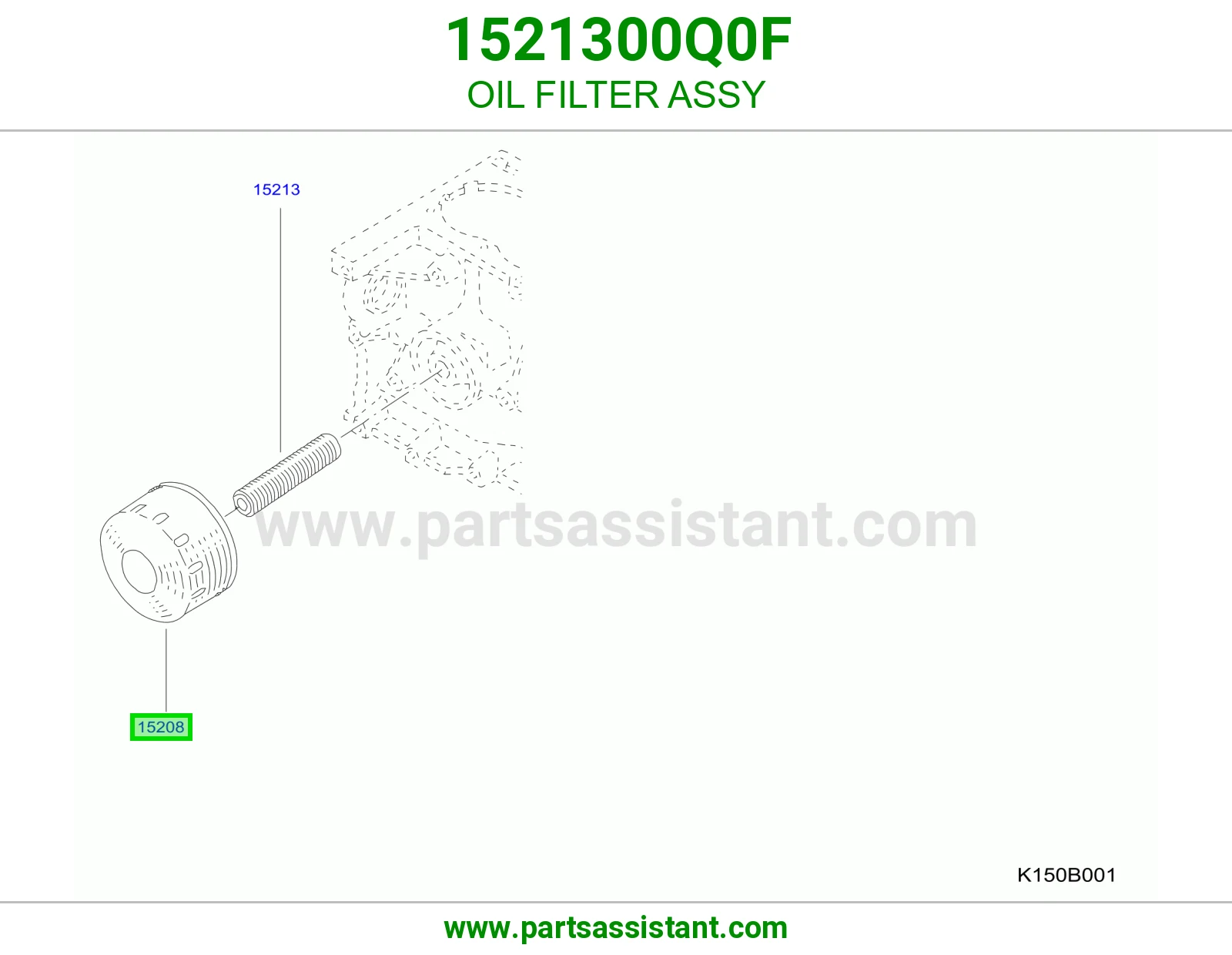 فلتر زيت مكينه 1521300Q0F