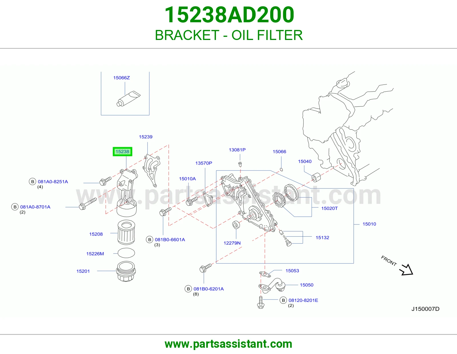 قاعدة فلتر زيت 15238AD200