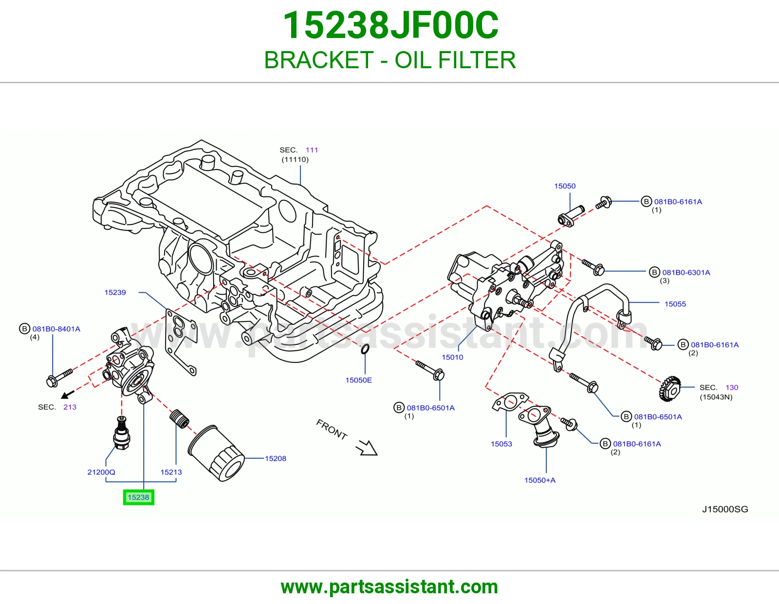 قاعدة فلتر زيت 15238JF00C