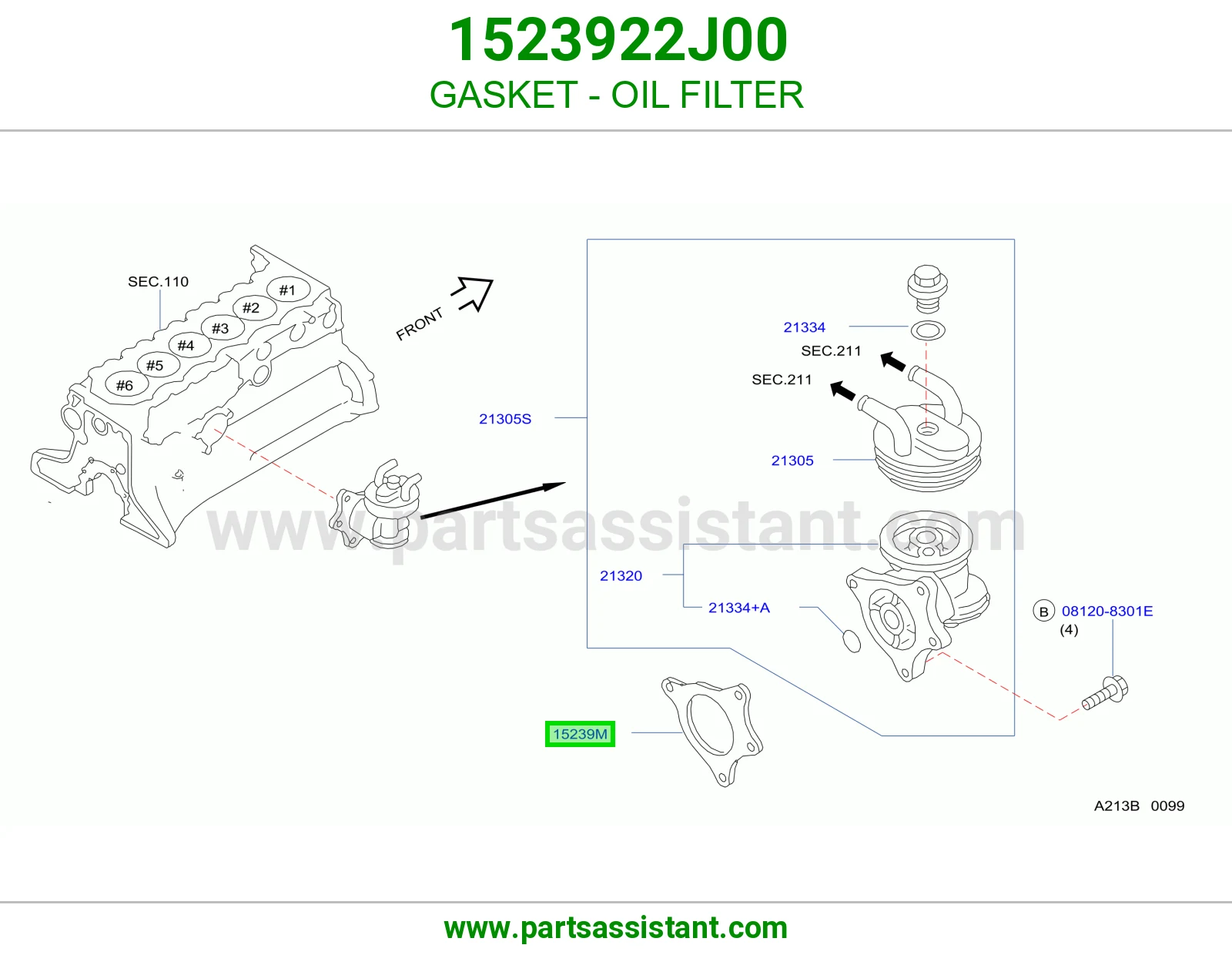 وجه مبرد زيت 1523922J00